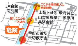 相川沿いの道路map