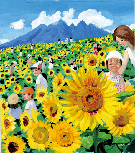 2009年8月号 明野のひまわり - マチコレ！表紙のスケッチ